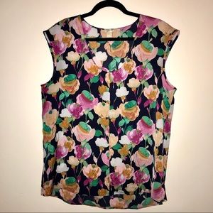 J.CREW floral cap sleeve blouse